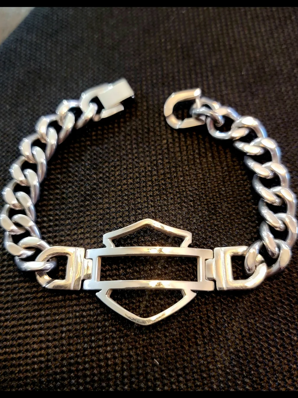 Men's Silver Chain ID Bracelet - Polished Metal